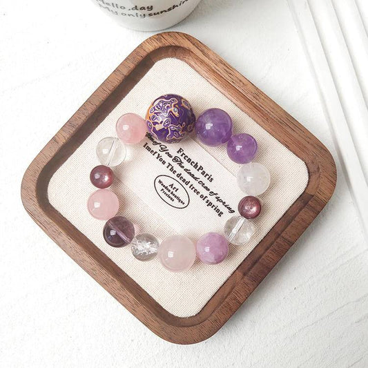 Moonivra® Eternal Aura Bracelet – Rose Quartz & Amethyst Multi-Gem Harmony