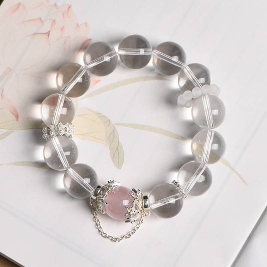 Moonivra® Pure Love Bracelet – Clear Quartz & Rose Quartz